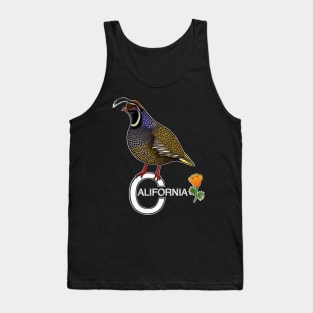 California quail state bird Californian poppy flowers Tank Top